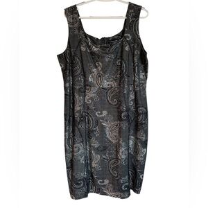 Tribal Black and Gray Paisley Midi Dress